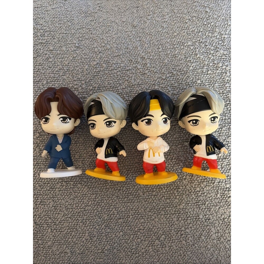 Tiny TAN & BTS 2025 McDonald's Happy Meal Toy Lot Of 4 Figures